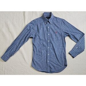 Ralph Lauren Blue Plaid Slim Fit Button Down Shirt